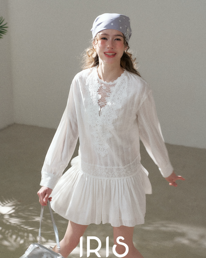 Soft Cotton Lace Mini Dress