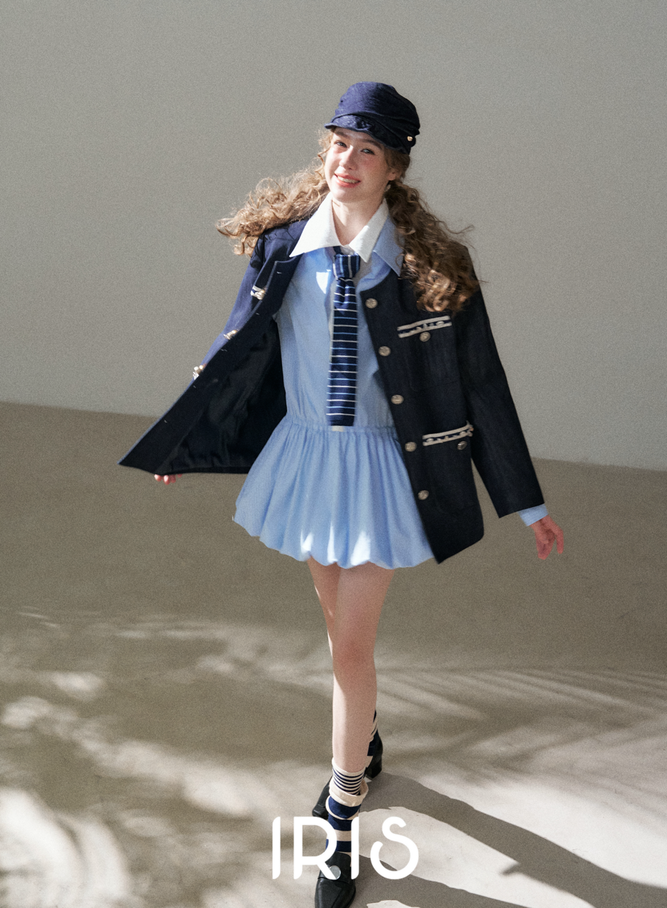 Classic Contrast Trim Blazer Jacket