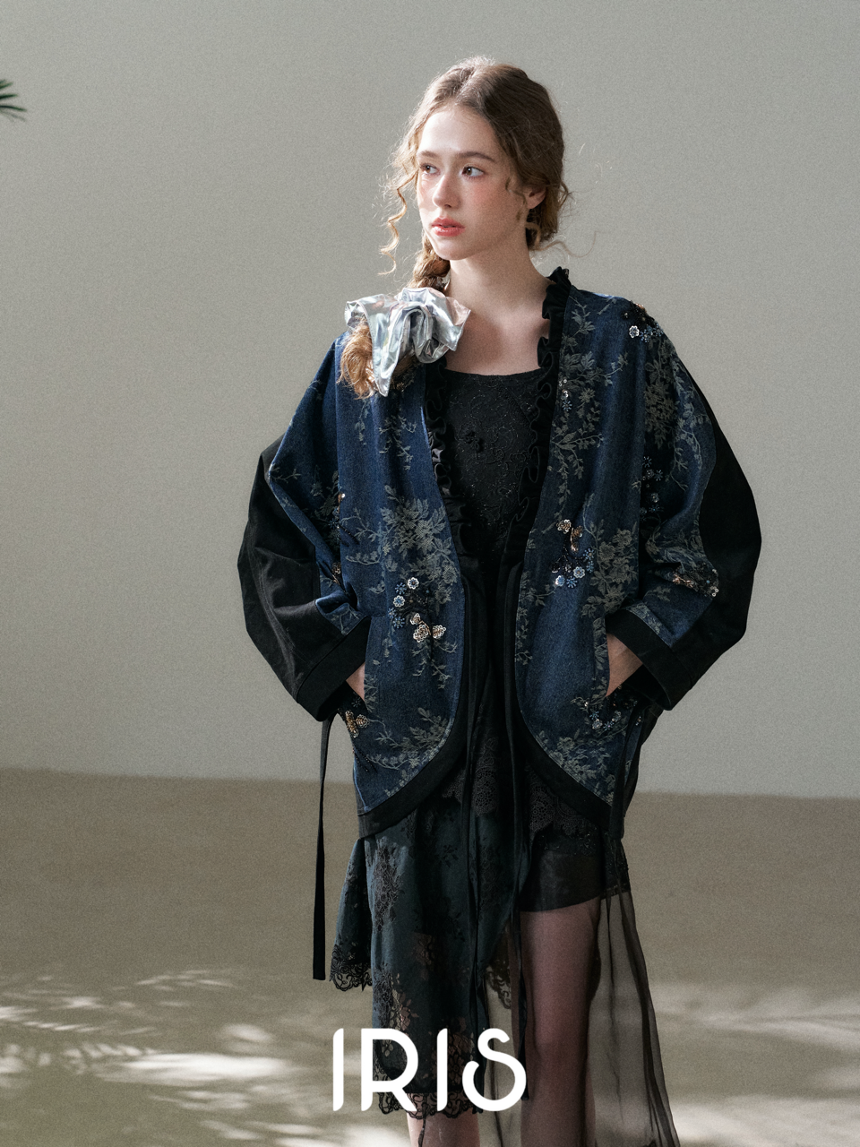 Noir Floral Jacket | Iris