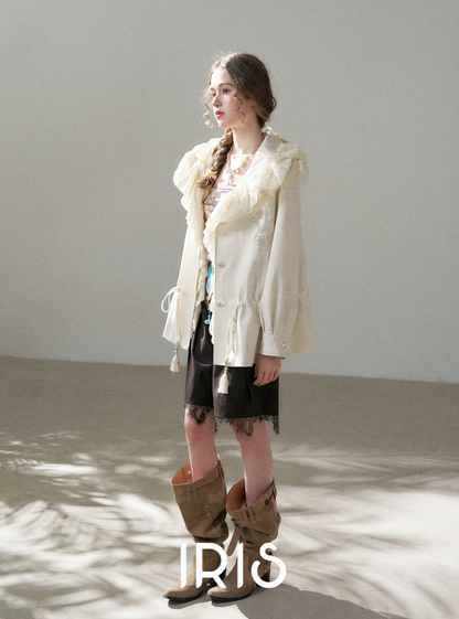 Ivory Hooded Layer Jacket