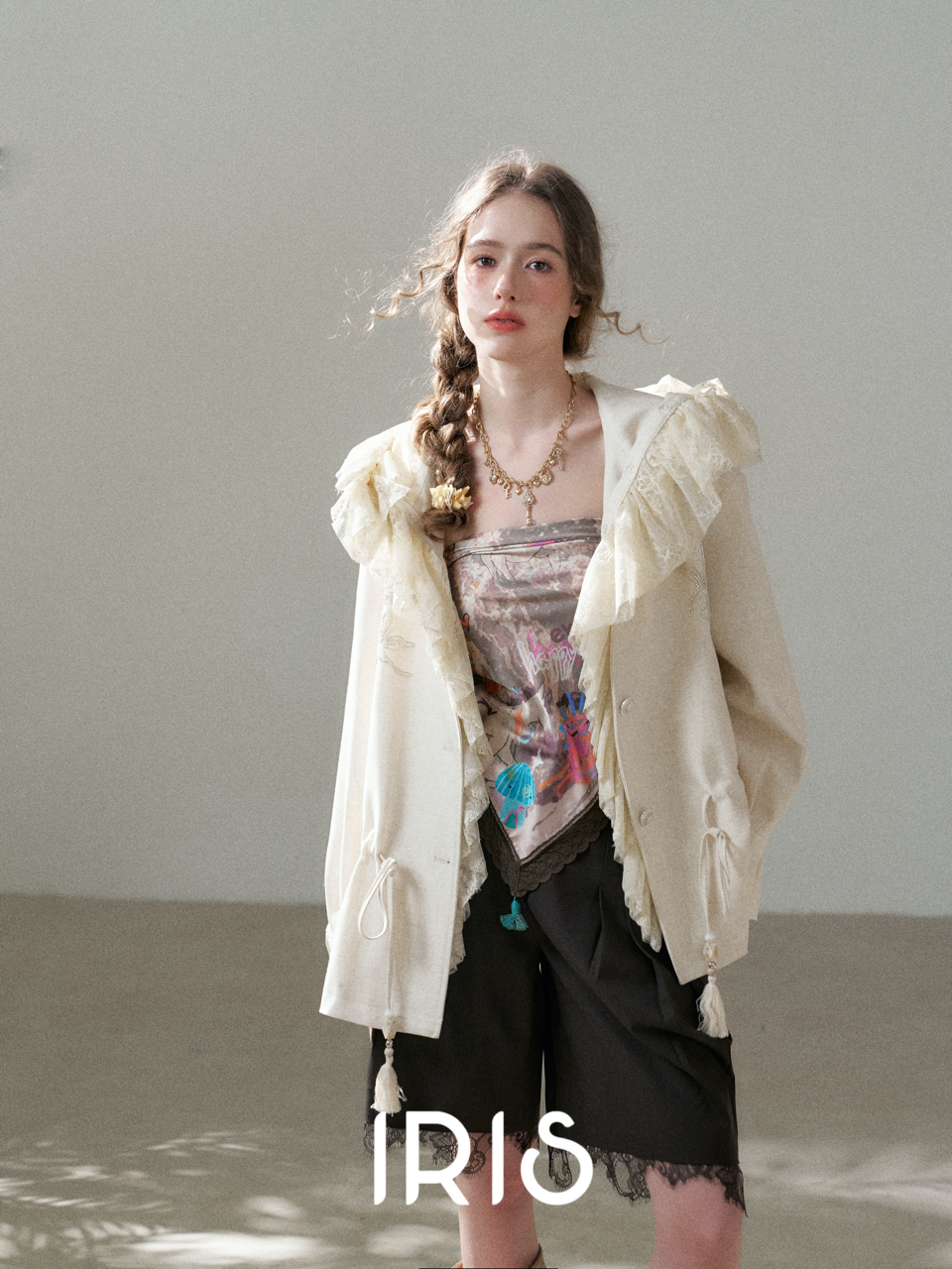 Ivory Hooded Layer Jacket