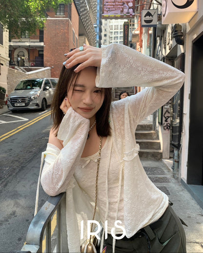 Vacation in HK |Moonlight Two-Piece Top Set & Heart Motif Wide-Leg Pants
