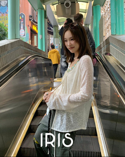 Vacation in HK |Moonlight Two-Piece Top Set & Heart Motif Wide-Leg Pants