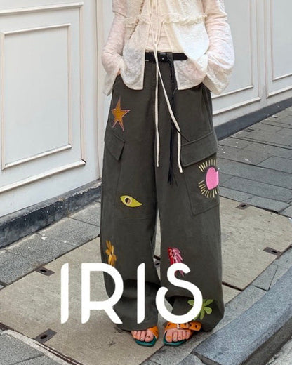 Vacation in HK |Moonlight Two-Piece Top Set & Heart Motif Wide-Leg Pants