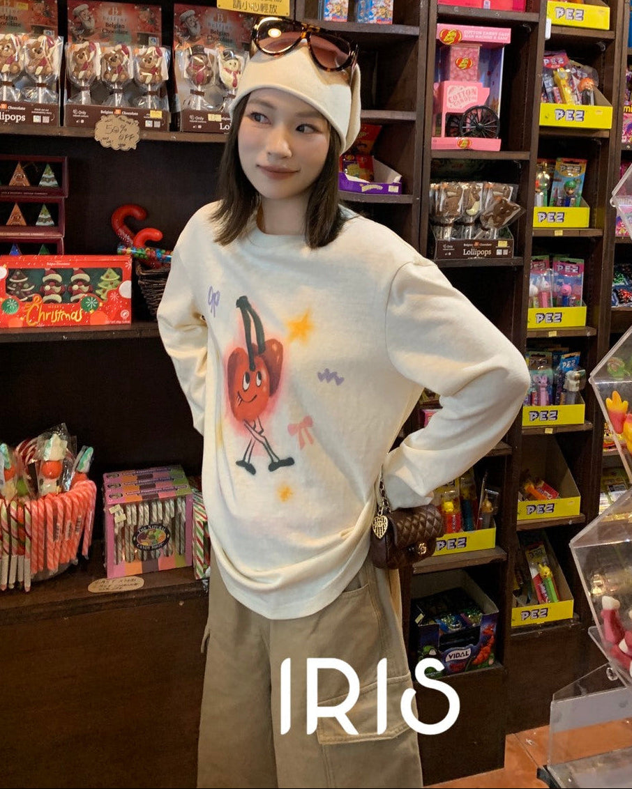 Vacation in HK | Cherry Graphic Long-Sleeve Tee