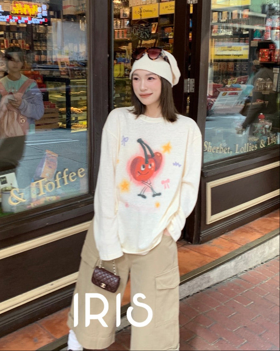 Vacation in HK | Cherry Graphic Long-Sleeve Tee