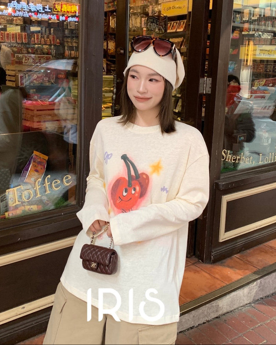 Vacation in HK | Cherry Graphic Long-Sleeve Tee