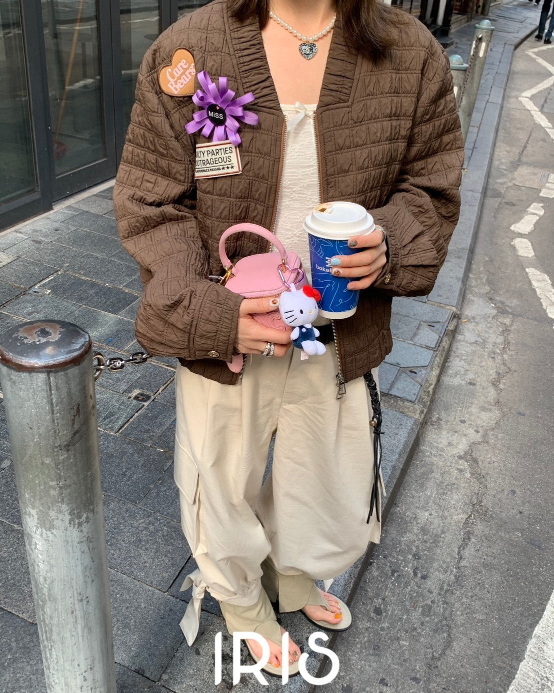 Vacation in HK |Coffee Scent Quilted Jacket