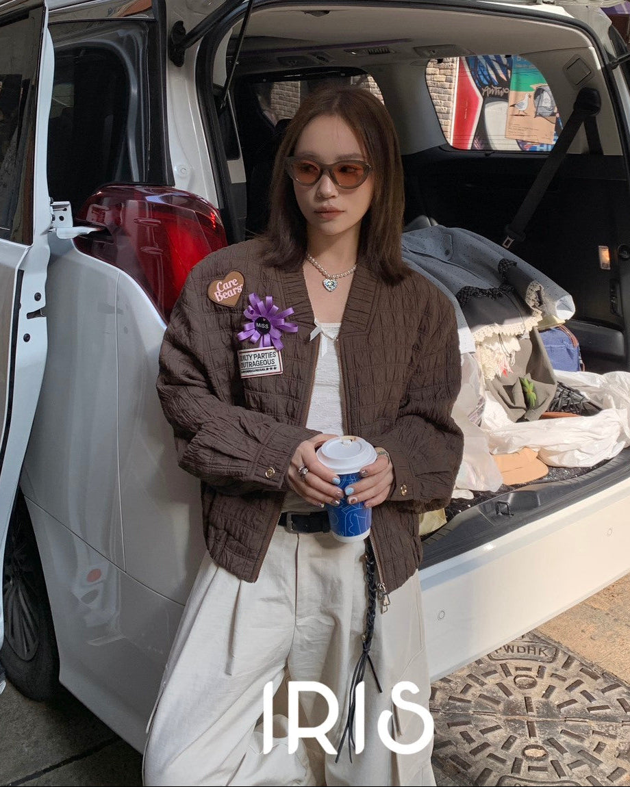 Vacation in HK |Coffee Scent Quilted Jacket