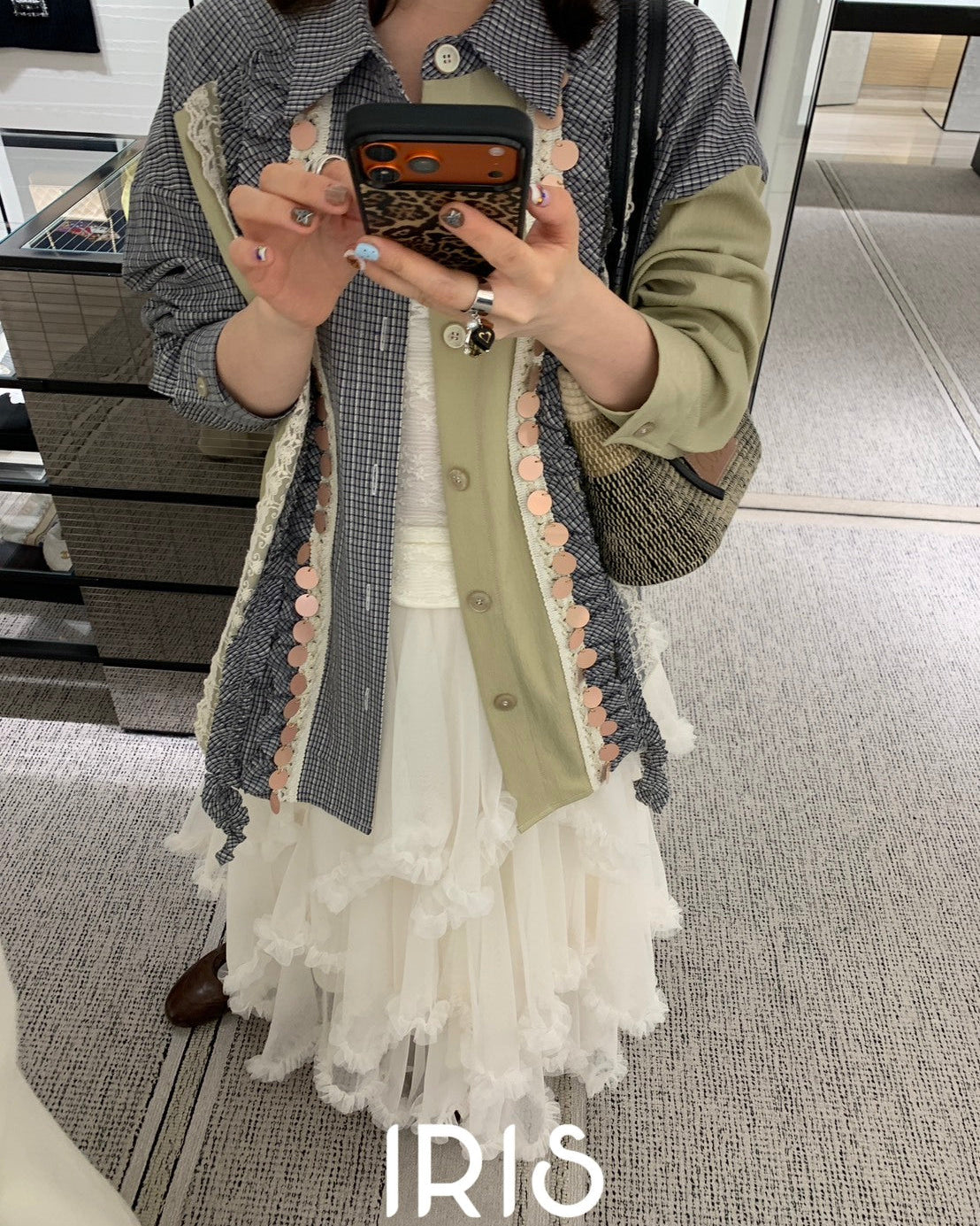 Vacation in HK |Patchwork Contrast Shirt