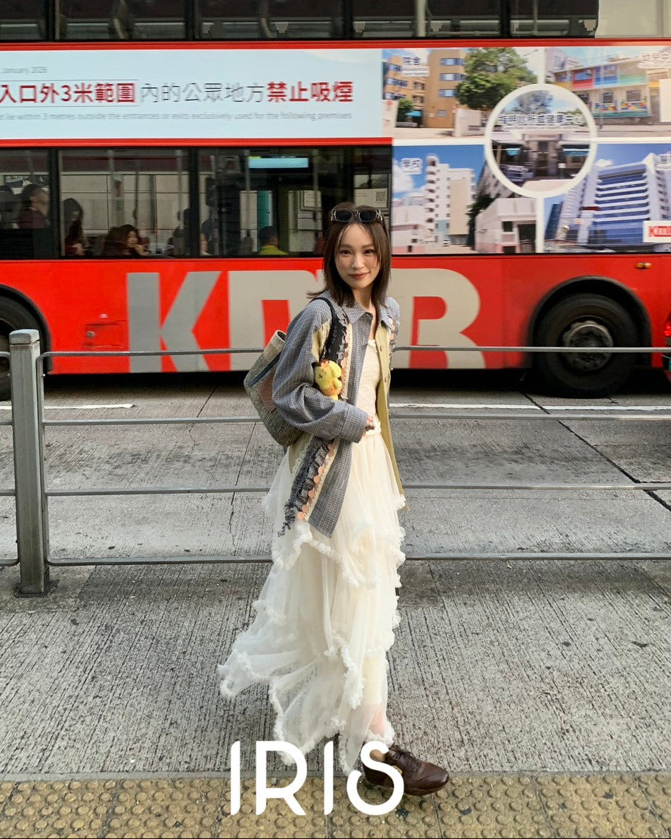 Vacation in HK |Patchwork Contrast Shirt