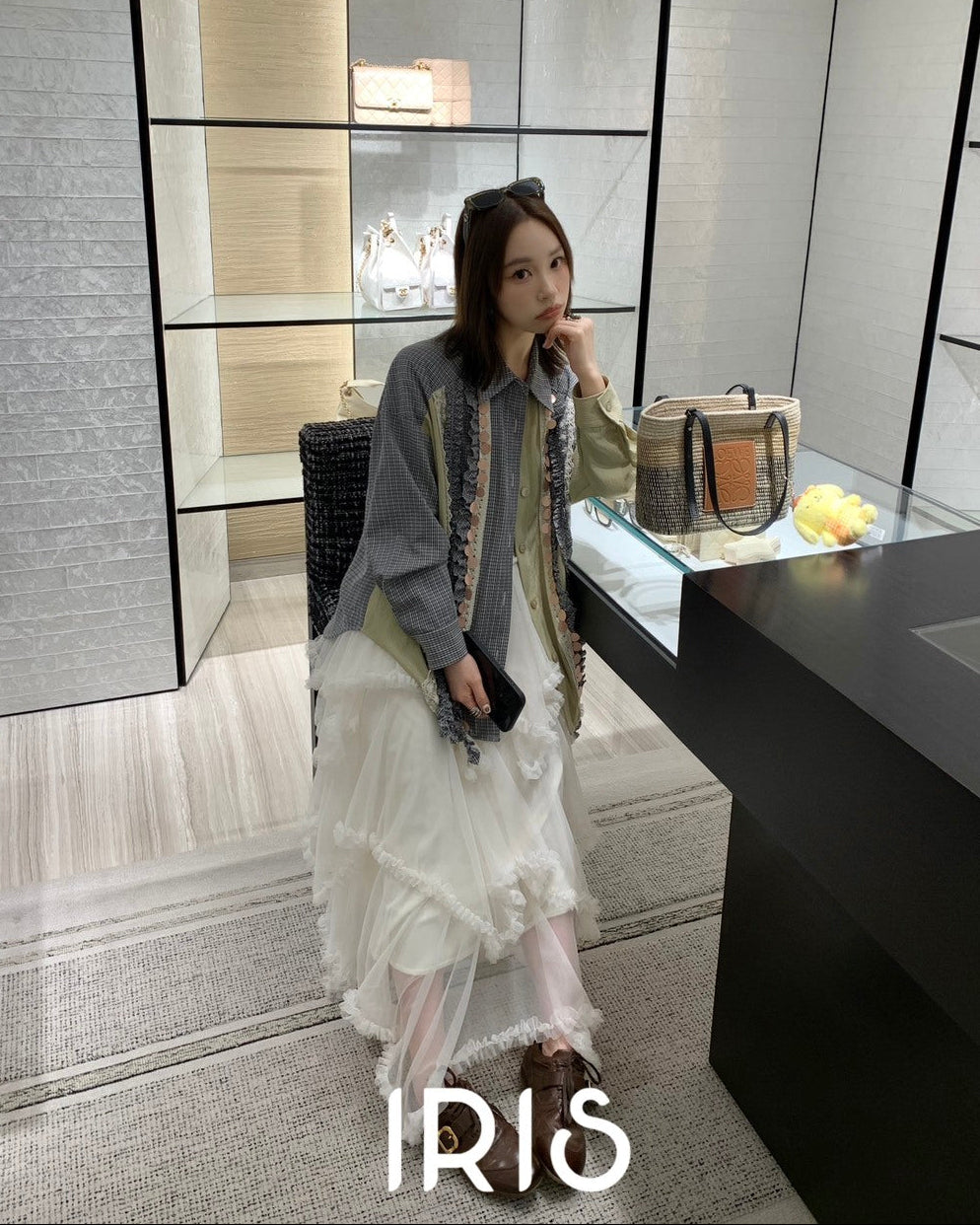 Vacation in HK |Patchwork Contrast Shirt