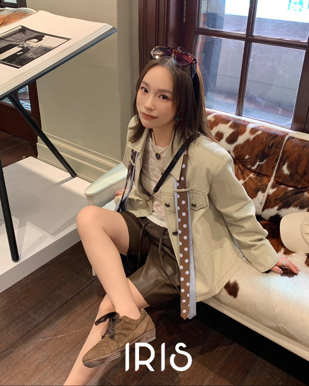 Vacation in HK |Polka Ribbon Cropped Jacket