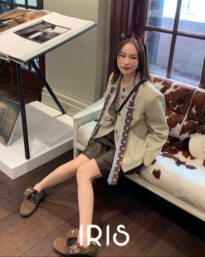 Vacation in HK |Polka Ribbon Cropped Jacket