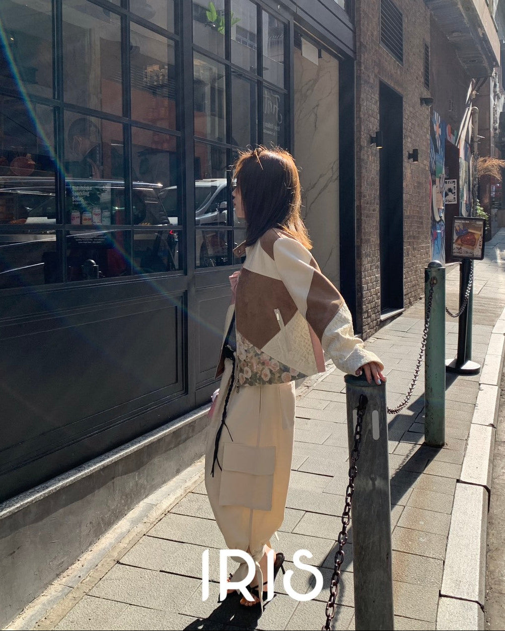 Vacation in HK |Floral Patchwork Jacket&Cream Sweetheart Jogger Pants