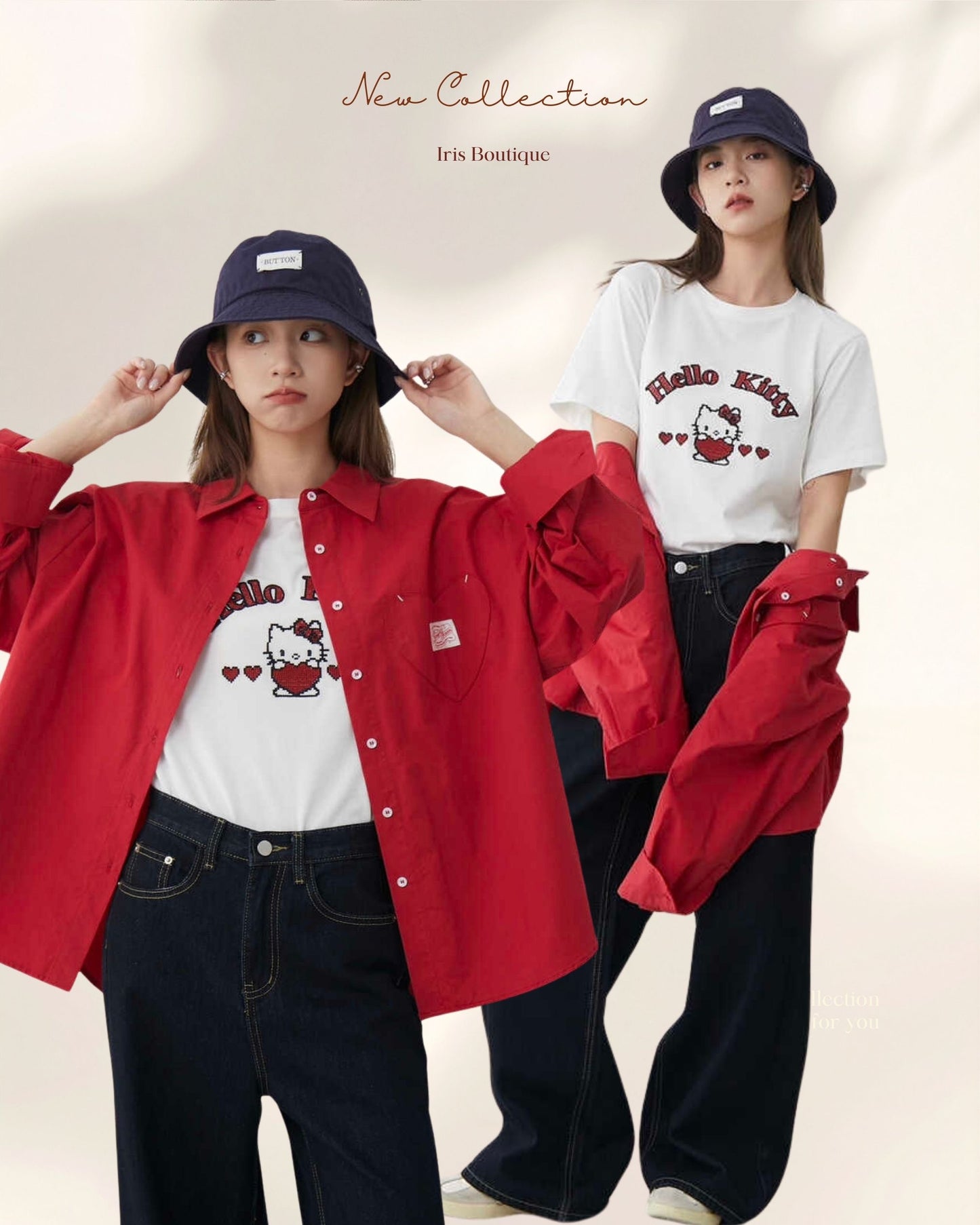 Hello Kitty Graphic Tee – Cute Casual Cartoon T-Shirt for Women & Teens