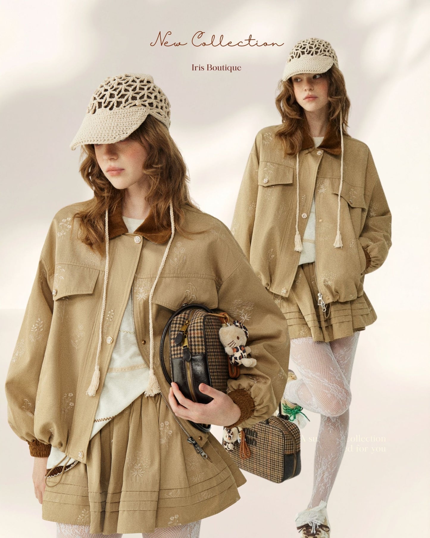 Wildflower Embroidered Utility Jacket - Golden Sand