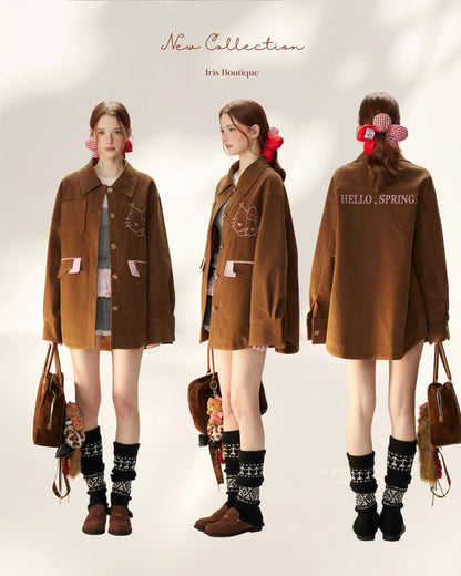 Hello Spring Corduroy Jacket - Roasted Chestnut