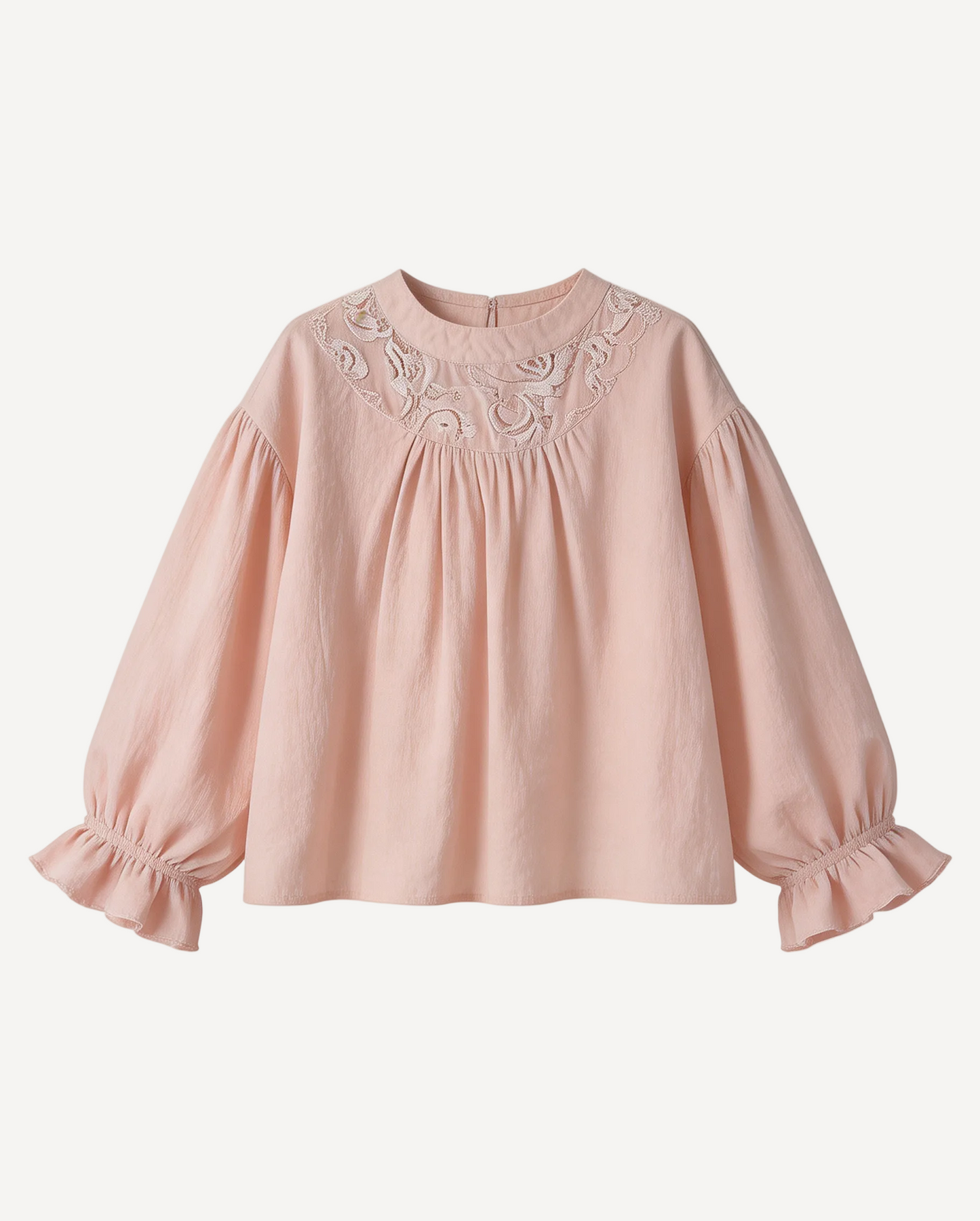 Clara Victorian Embroidered Two-Piece Set - Blush & Cream