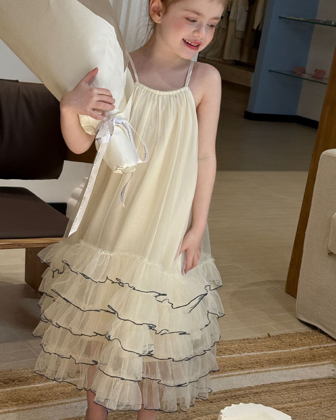 Enchanted Tulle Tiered Dress - Creamy Vanilla