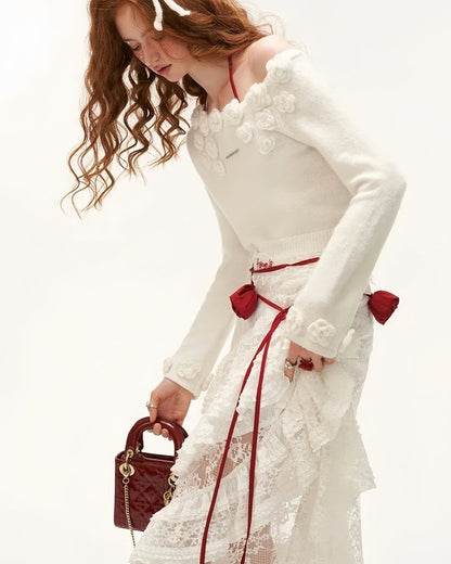 Многослойная кружевная юбка Forever 18 - цвет шантильи белый 