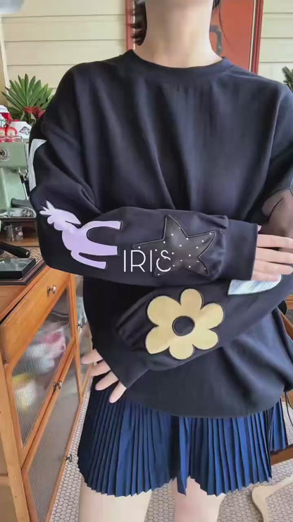 Vacation in HK |Navy Aries Patch Sweatshirt