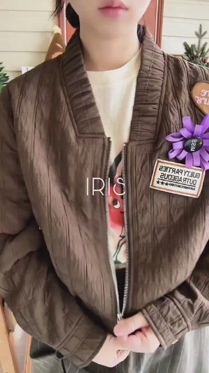 Vacation in HK |Coffee Scent Quilted Jacket