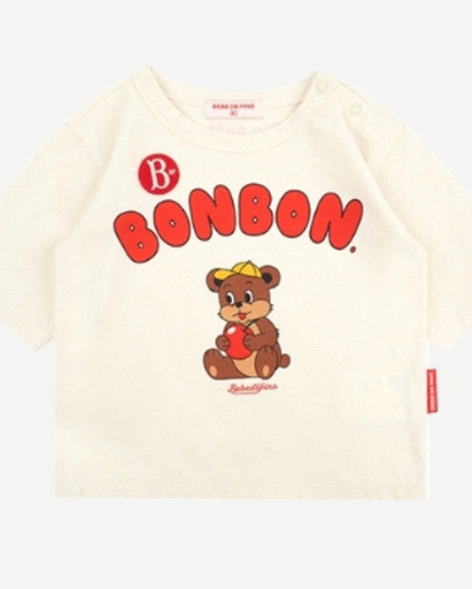Cute BONBON Bear Kids Tee – Soft, Comfy & Adorable