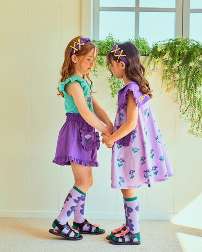 Purple Meadow Ruffle Dress - Lavender & Deep Grape