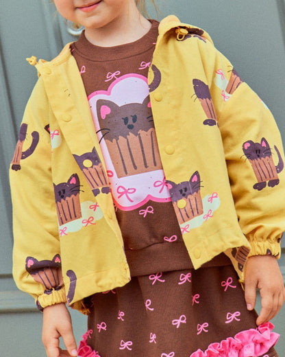 Cute Cat Cake Ruffle Sweatshirt