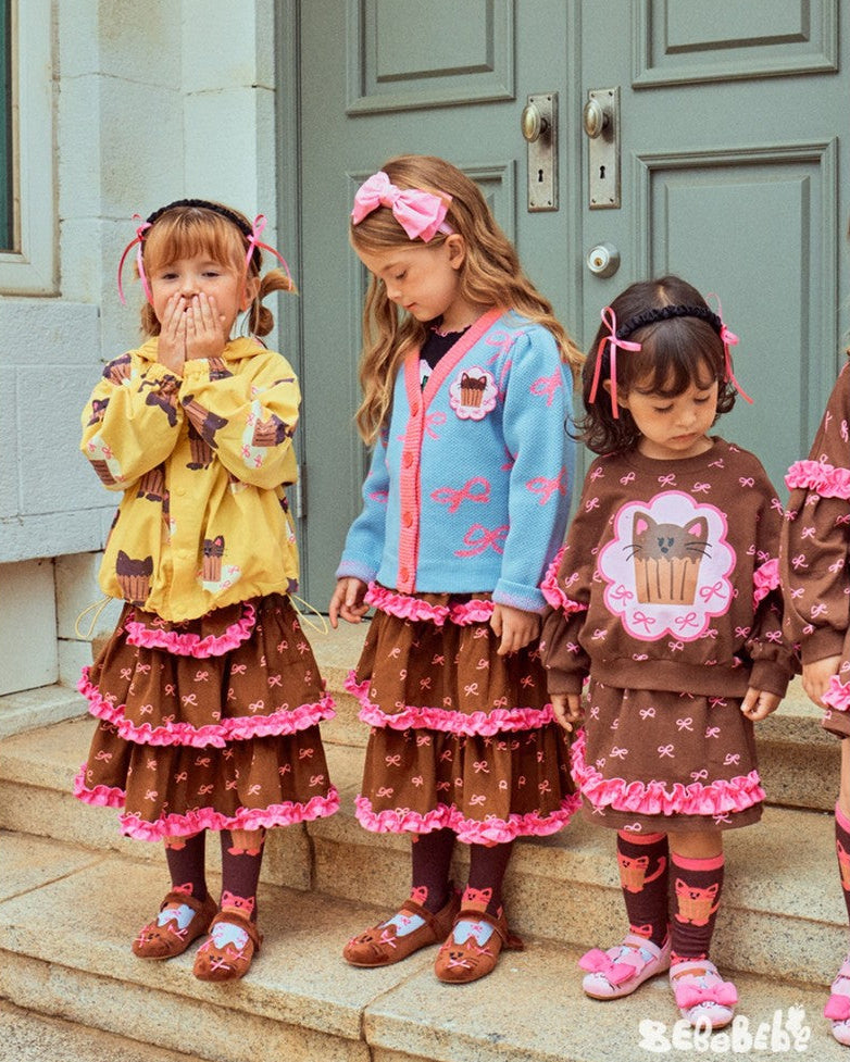 Sweet Bow Cardigan & Skirt – Little Princess Look