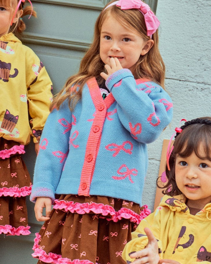 Sweet Bow Cardigan & Skirt – Little Princess Look