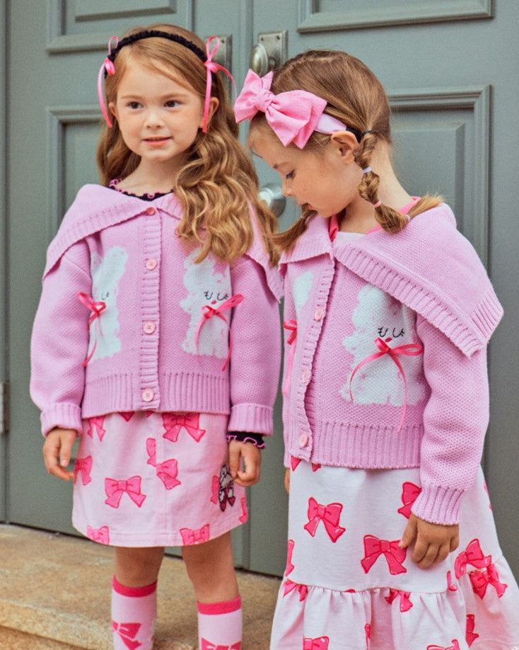 Pink Bunny Bow Cardigan – Super Cute & Cozy