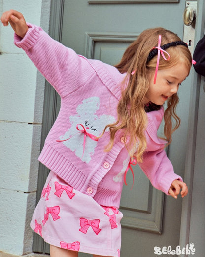 Pink Bunny Bow Cardigan – Super Cute & Cozy