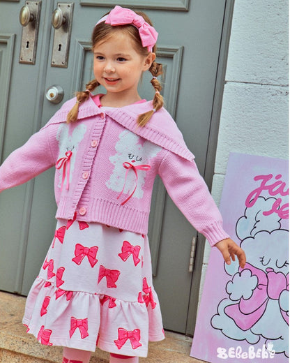 Pink Bunny Bow Cardigan – Super Cute & Cozy