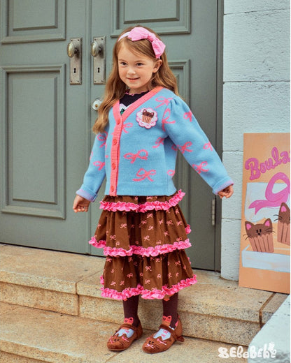 Sweet Bow Cardigan & Skirt – Little Princess Look