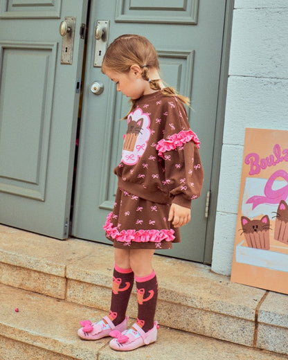 Cute Cat Cake Ruffle Sweatshirt