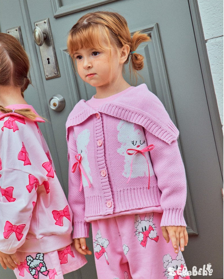 Pink Bunny Bow Cardigan – Super Cute & Cozy