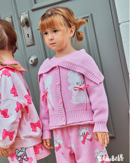 Pink Bunny Bow Cardigan – Super Cute & Cozy