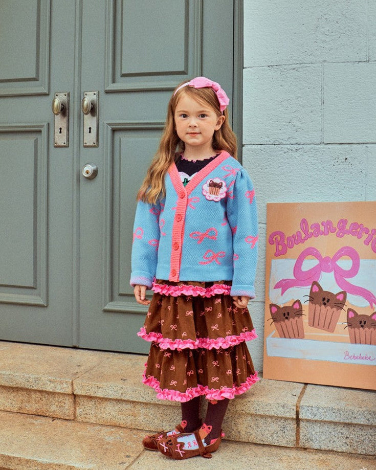 Sweet Bow Cardigan & Skirt – Little Princess Look