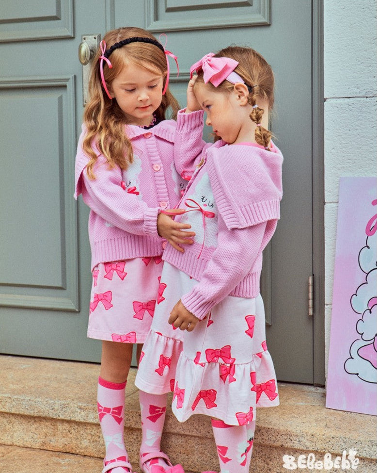 Pink Bunny Bow Cardigan – Super Cute & Cozy