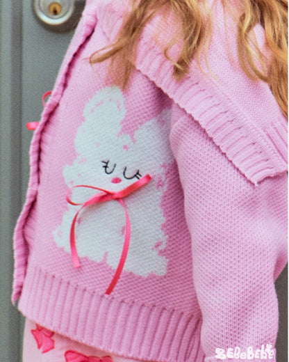 Pink Bunny Bow Cardigan – Super Cute & Cozy