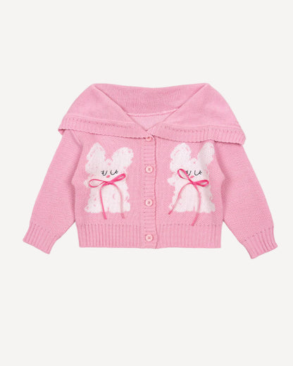 Pink Bunny Bow Cardigan – Super Cute & Cozy