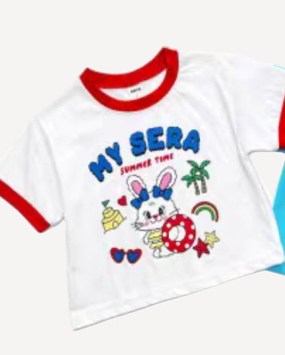 Cute Bunny Summer Top Short Set – Comfy & Adorable