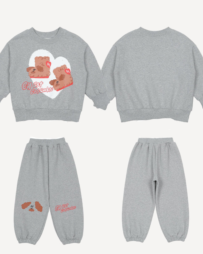 Sweetheart Puppy Lounge Set - Classic Grey for Kids