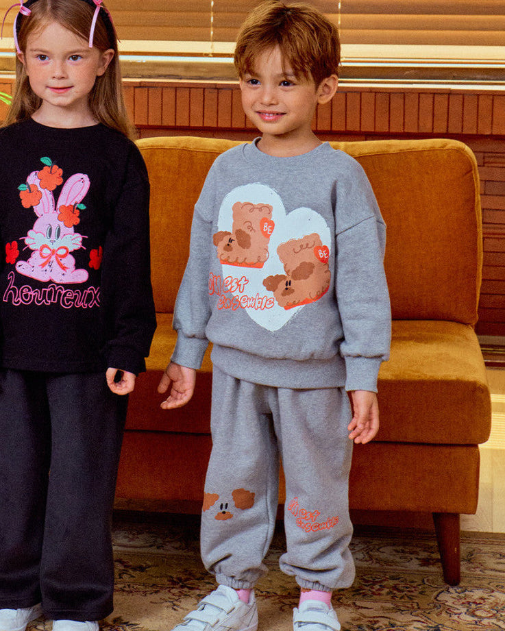 Sweetheart Puppy Lounge Set - Classic Grey for Kids