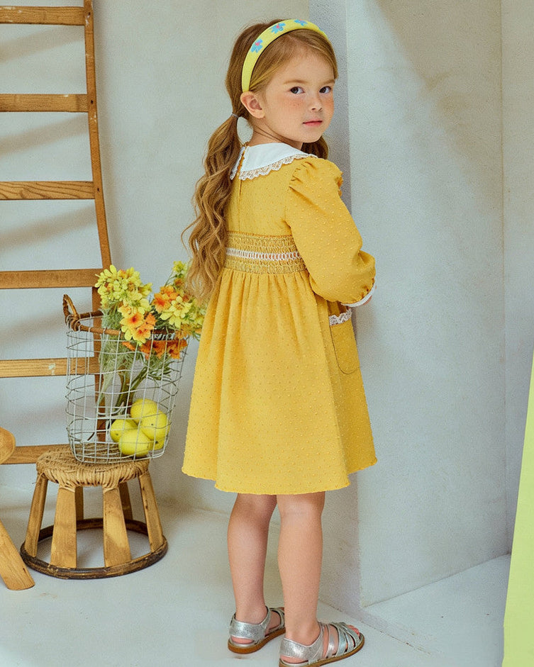 Golden Era Smocked Dress - Amber Honey