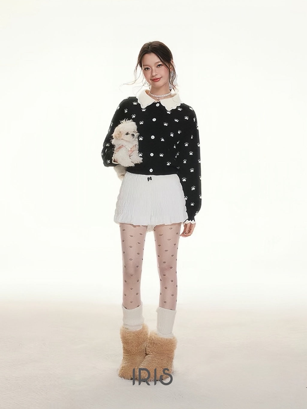 Daisy Embroidered Knit Sweater – Cute Floral Pullover in Black & Red