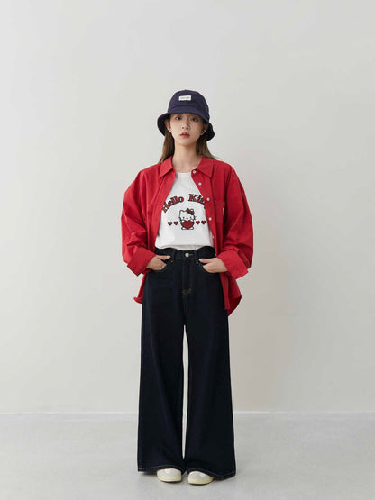 Hello Kitty Graphic Tee – Cute Casual Cartoon T-Shirt for Women & Teens