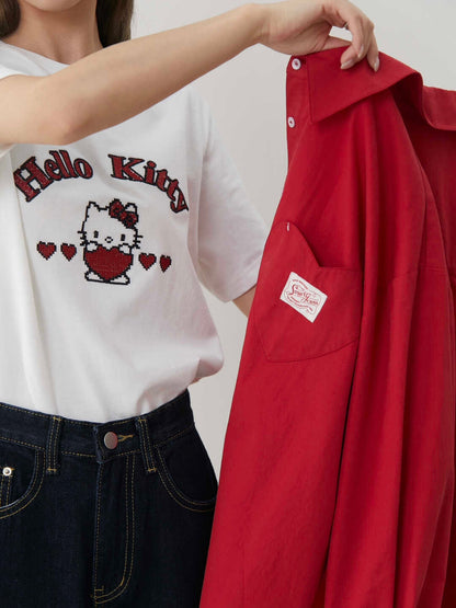 Hello Kitty Graphic Tee – Cute Casual Cartoon T-Shirt for Women & Teens